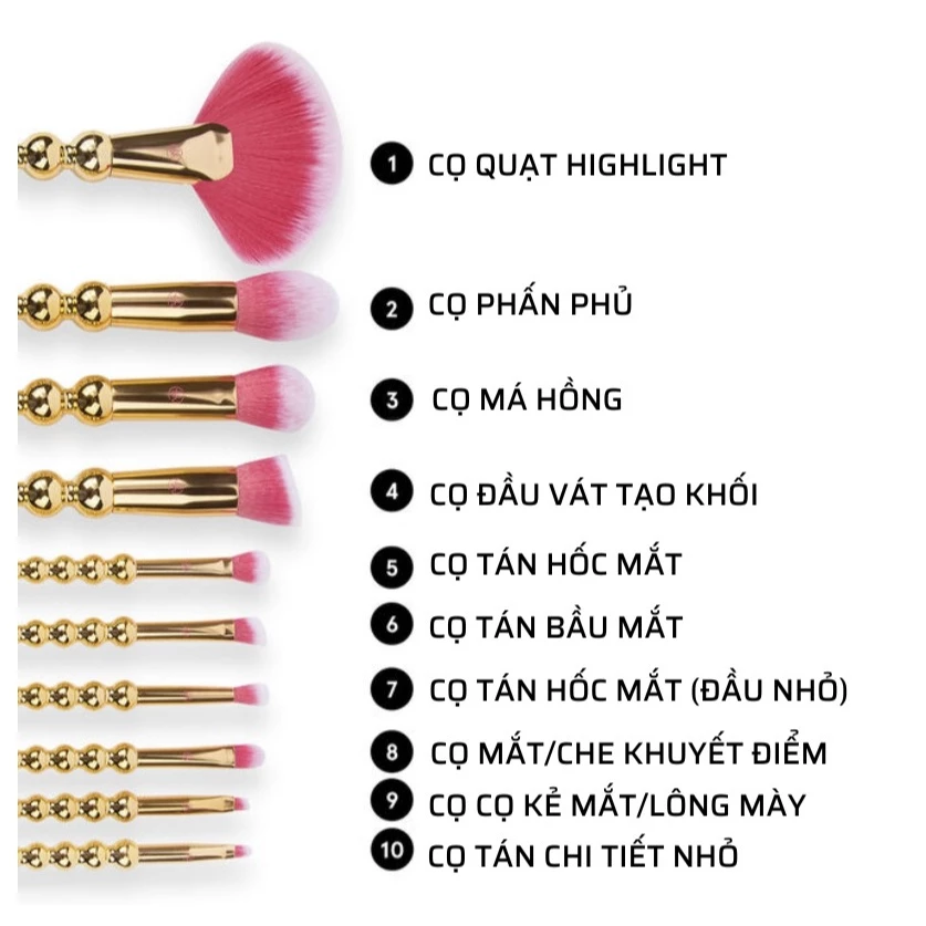 Bộ Cọ Cá Nhân BH COSMETICS Metamorphosis 10 Cây BHBO18